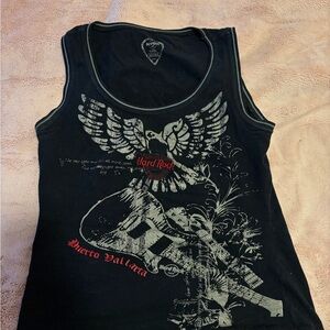 Hard Rock Cafe Black Tank with Gray Trim